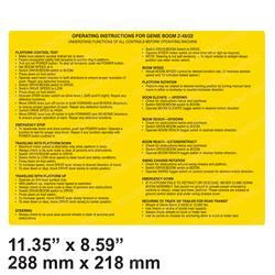 45430: Aftermarket Genie Decal Operating INSTRUCT-Z45