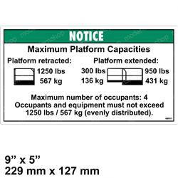 49911: Aftermarket Genie Decal - Max Load 1250 Lbs