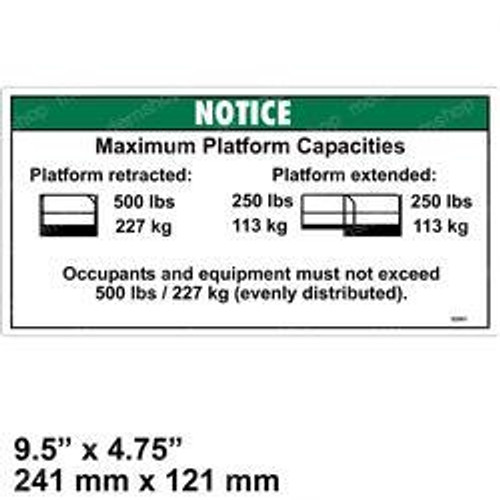 52061: Aftermarket Genie Decal - Notice Max Cap 500