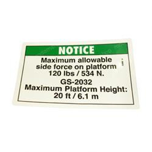 52608: Aftermarket Genie Decal Notice Side Frc 2032Ansi