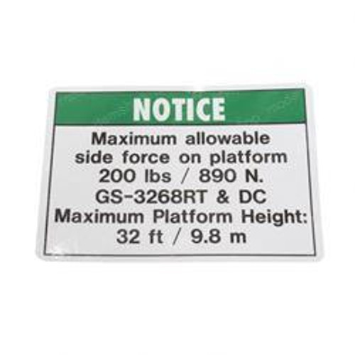 52802: Aftermarket Genie Decal Notice Side Frc 3268Ansi