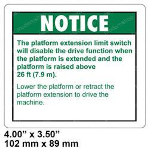 52805: Aftermarket Genie Decal - Platform Ext Limit 52805: Aftermarket Genie Decal - Platform Ext Limit