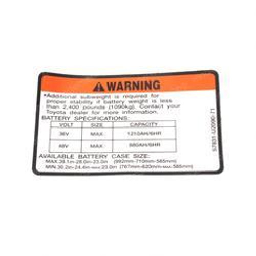 57831-U2090-71: Aftermarket Toyota Forklift Indicator - Battery W