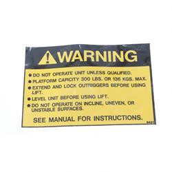 6421: Aftermarket MEC (Mayville Eng) Decal - Operating 1 Man