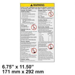65411: Aftermarket Genie Decal Warning General Safety