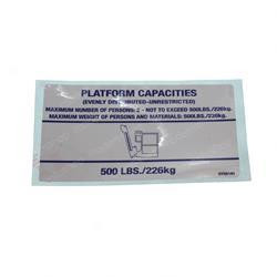 700031: Aftermarket Skyjack Decal - Platform Capacity