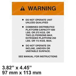 7210: Aftermarket Mec (Mayville Eng) Decal - Capacity 60 Ep