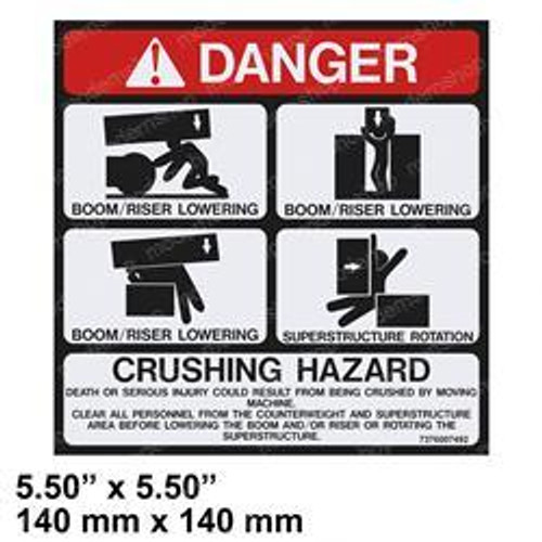 7376007492: Aftermarket Grove / Manlift Decal - Crushing Hazard Eng 7376007492: Aftermarket Grove / Manlift Decal - Crushing Hazard Eng