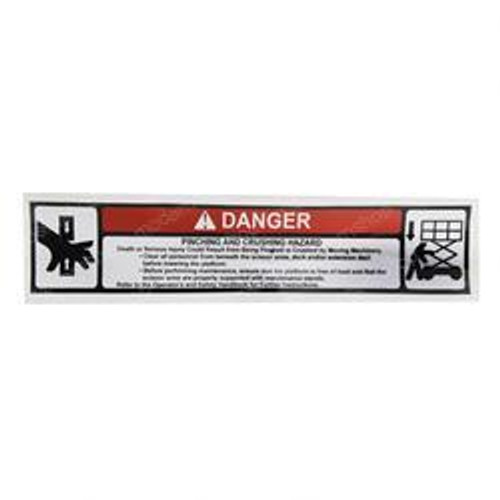 7376010976: Aftermarket Grove / Manlift Decal - Pinching Crushing