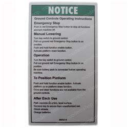 82263: Aftermarket Genie Decal Notice Oper Inst Gcp