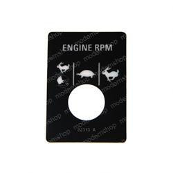 82313: Aftermarket Genie Decal Label Engine Rpm