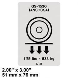 82485: Aftermarket Genie Decal - Wheel Load 1530