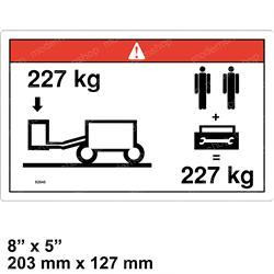 82545: Aftermarket Genie Decal - Danger Max Load 500LBS