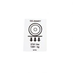 82754: Aftermarket Genie Decal Label Wheel Load GS-2668