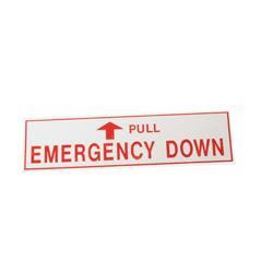 8474: Aftermarket Mec (Mayville Eng) Decal - Emergency Down