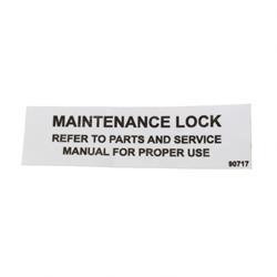 90717: Aftermarket MEC (Mayville Eng) Decal - Maintenance Lock