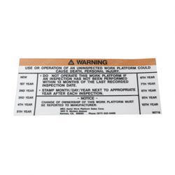 90718: Aftermarket MEC (Mayville Eng) Decal - Annual Inspection