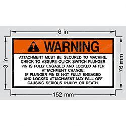 91143290: Aftermarket Gradall Decal - Locked Attachment