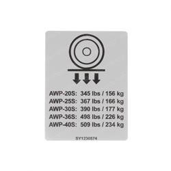97522: Aftermarket Genie Decal - Wheel Load