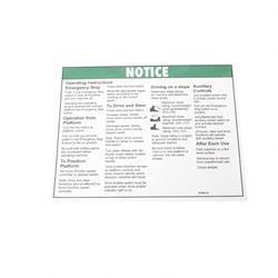 97894: Aftermarket Genie Decal Notice Oper Inst Plat Dc
