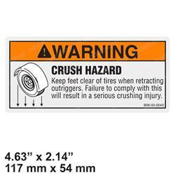 B06-00-0543: Aftermarket Haulotte Decal - Outrigger Crushing