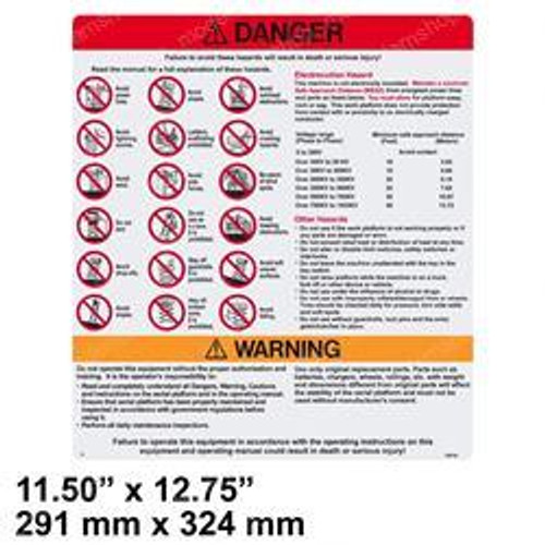 SJ128742: Aftermarket Crown Forklift Decal - Danger/Warning Englis SJ128742: Aftermarket Crown Forklift Decal - Danger/Warning Englis
