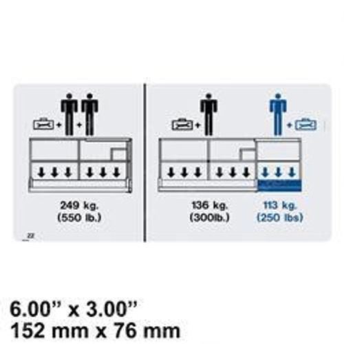 128356: Aftermarket Skyjack Decal - Plat Cap 550Lbs Lexan