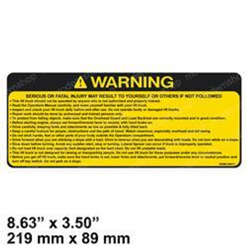 99080-26H00: Nissan Forklift Caution Decal