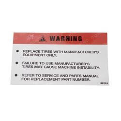 25890725: Aftermarket MEC (Mayville Eng) Decal - Tire Replacement