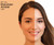 This comparison image features a woman’s face divided in half to demonstrate the visual effect of Mandarin Amber window film. The left side is filtered through the Mandarin Amber film, tinting her skin, hair, and background a rich Mandarin Amber hue. The right side remains unfiltered, showing natural tones and true color clarity. The contrast effectively highlights the film's tinting properties. In the top left corner, a solid Mandarin Amber block displays the text "60” Wide Mandarin Amber 2300," indicating the film's size and model number.
