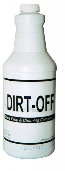 Dirt -Off Concentrate
1 quart concentrate cleaning solution. Use for interior automotive window cleaning. Great for removing oily deposits on automotive glass. Dirt-Off can also be used as an adhesive accelerant to give additional tack for dot matrix areas.