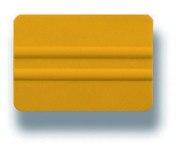 GT087 - 4" PVC Yellow Lidco Squeegee

Use with automotive window film installations, this softer squeegee (compared to the hard cards) are less likely to scratch glass and film during installation. Used for side windows, this orange card is softer than the related grey one.