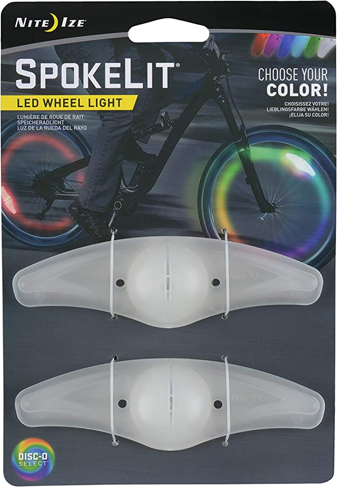 Nite Ize Spokelit - Luci LED Per Raggi Di Bicicletta, Effetto Cerchio Luminoso In Movimento, Batteria Inclusa, Resistente Acqua E Urti