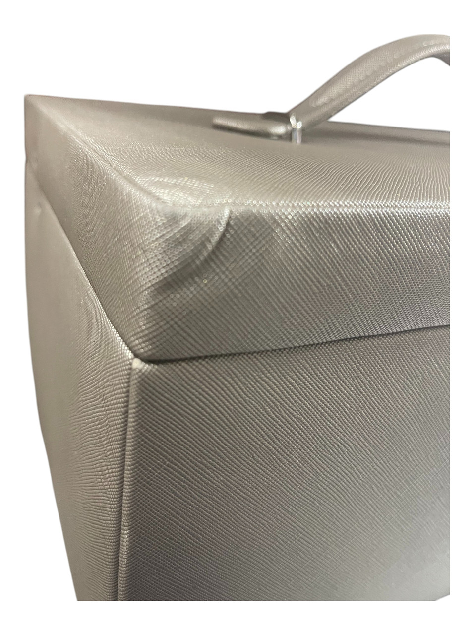 Wolf Heritage Large Jewelry Box, Pewter Saffiano (Bay 29-B)
