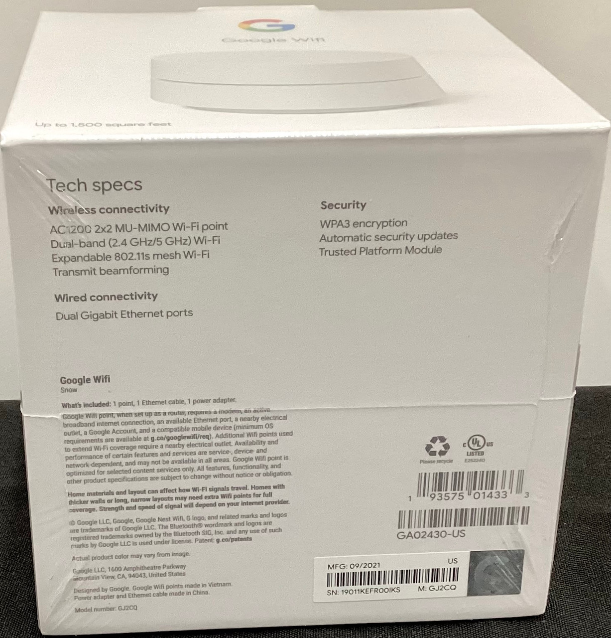 Google WiFi Mesh - AC1200 - WiFi Router