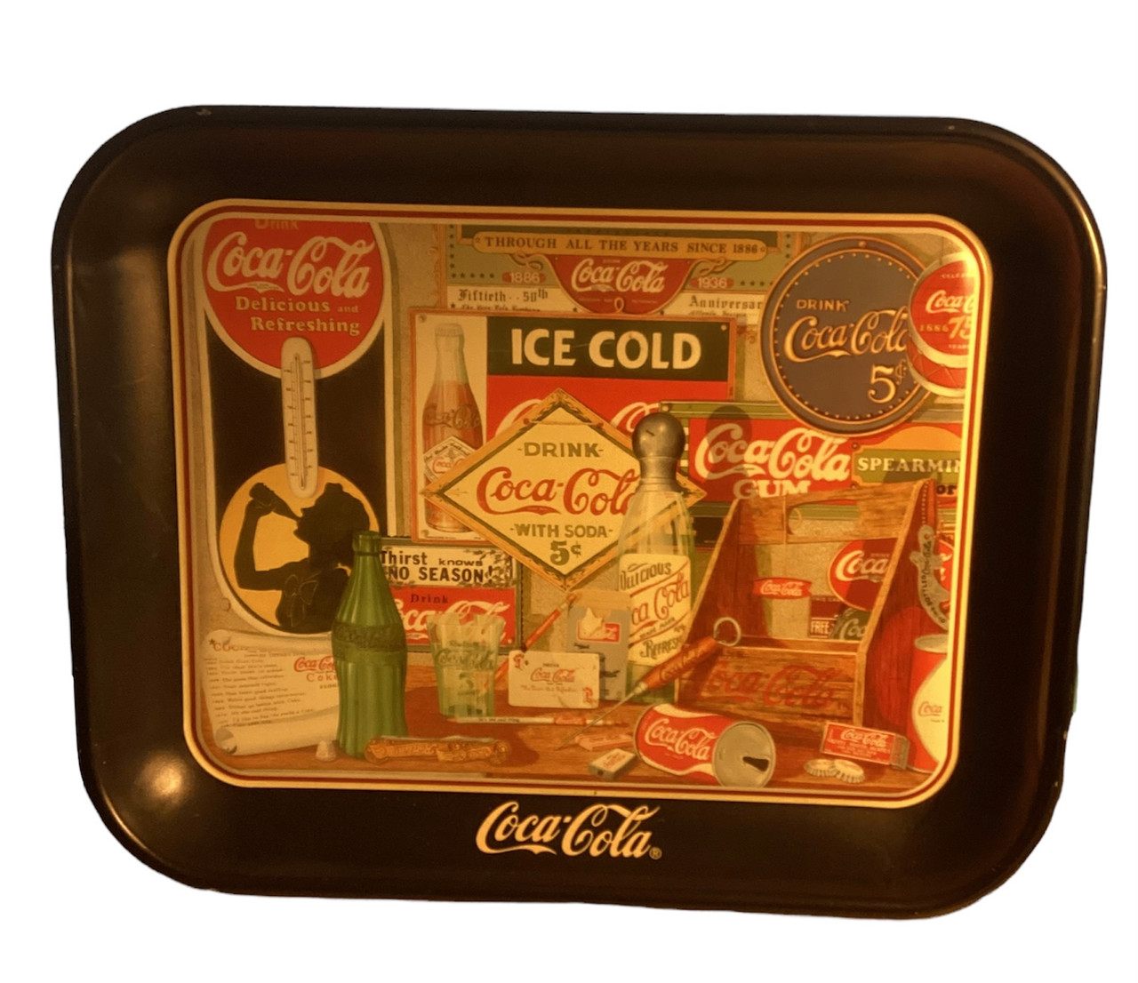Coca-Cola ヴィンテージトレイ 2枚セット Two Coca Cola Serving Trays-Set 1C