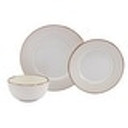 Tabletops Gallery Monroe 12PC Embossed Ivory Round Dinnerware Set (Bay 9-C)