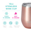 Shimmer Rose Gold Stemless Wine Cup 12oz (Bay 8-D)