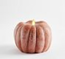 Premium Flickering Flameless Wax Pumpkin Candle  Rust Color (Bay5-B)