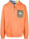 Men's Medium Polo Ralph Lauren Orange Half-zip Chest Pocket Hoodie (BC17)
