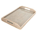 Artifacts Rattan 14-Inch Rectangular Tray with Glass Insert (Bay 1-E)
