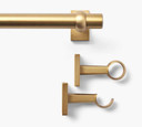 Standard Curtain Rod & Wall Bracket - Brass (TBay-1)