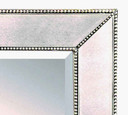 Antique Beveled Glass Beaded Frame Wall Mirror - 24" x 36" (Floor)