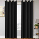 H.VERSAILTEX Thermal Insulated Grommet Blackout Curtains  (2 Panels, 52 x 96, Solid Black) (SBay2-B)