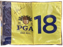 Mike Block Autographed 2023 PGA Oak Hill Replica Pin Flag 18th Hole