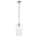 Living District Collier Chrome Six-Inch One-Light Mini Pendant with Clear Glass (Bay 11-D)