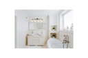 Hanson 4 Light 38" Wide Vanity Light Black + Brass with Frosted Glass Shades (YBay-!)
