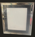 Personalized Silver-Plated 8x10 Grosgrain Ribbon Mat Frame - Grey (Bay 8-C)