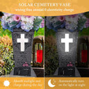 Solar Cemetery Vase with LED Cross Lamp Memorial Flower Holder (Bay 25-R)
