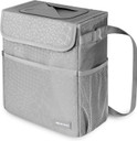 Leopard-Print Gray Car Trash Can with Lid – 2 Gallon Capacity (Bay 13-D)